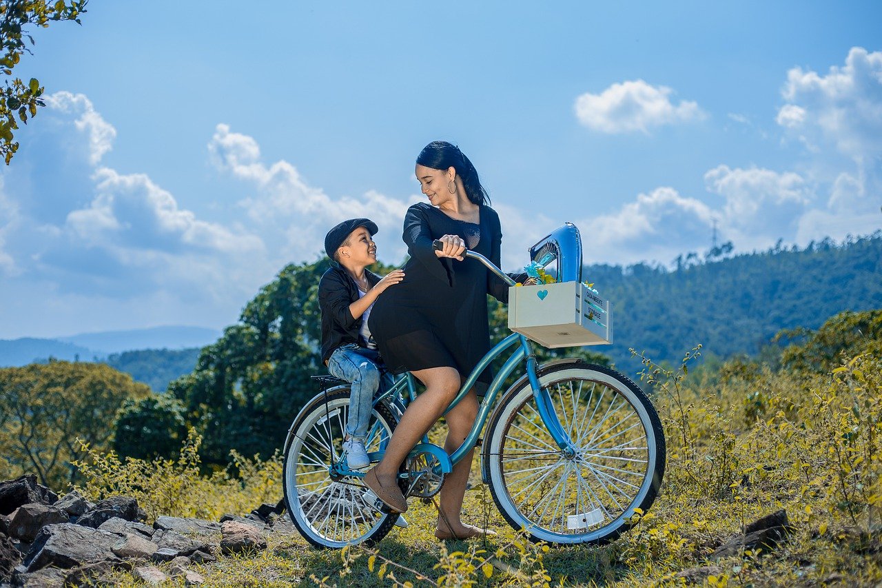 on a bike